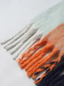 ONLY Women Blue & Orange Checked Scarf