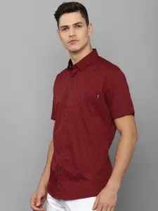 Louis Philippe Sport Men Red Slim Fit Printed Casual Shirt