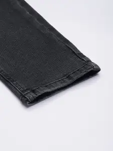 FOREVER 21 Women Black Skinny Fit High-Rise Mildly Distressed Stretchable Jeans