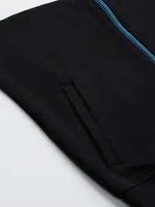 Flying Machine Men Blue & White Colourblocked Pure Cotton Sweatshirt