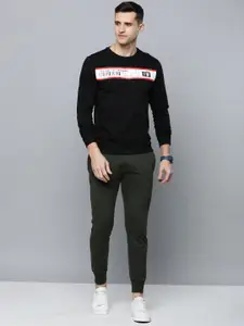 Flying Machine Men Black Brand Logo Print Sweatshirt