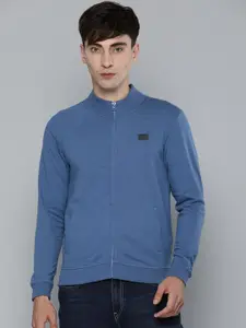 Flying Machine Men Blue Solid Sweatshirt