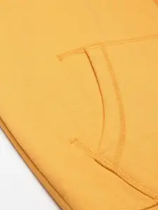 Flying Machine Men Yellow Colourblocked Hooded Sweatshirt