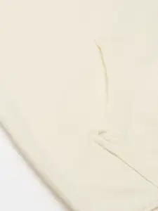 Flying Machine Men Off White Pure Cotton Brand Logo Printed Hooded Sweatshirt