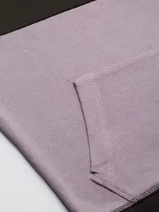 Flying Machine Men Black And Grey Colourblocked Hooded Sweatshirt