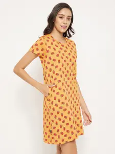 Clovia Monster Printed Pure Cotton T-shirt Nightdress