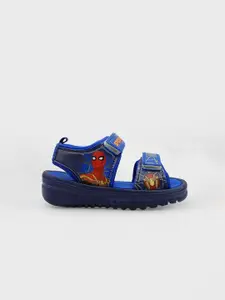 Kids Ville Boys Spiderman Navy Blue & Yellow Comfort Sandals