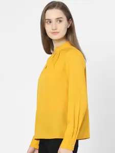 Vero Moda Women Yellow Keyhole Neck Top