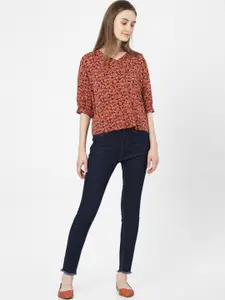 Vero Moda Brown Floral Print Top