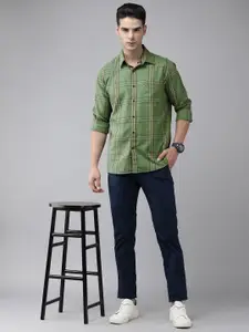 Arrow Sport Men Green Pure Cotton Original Slim Fit Checked Casual Shirt