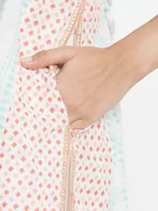 Fabindia Women White Ethnic Motifs Printed Kurta