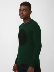 FOREVER 21 Men Green & Black Pullover Sweater