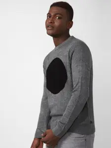 FOREVER 21 Men Grey & Black Pullover