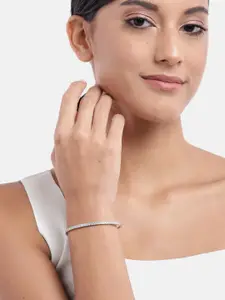 Zavya Women 925 Sterling Silver Rhodium-Plated Cuff Bracelet
