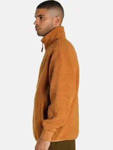 Puma Men Brown Outdoor Classics Sherpa  Relaxed Fit Open Front Jacket