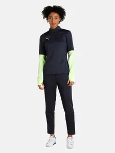 Puma Women Navy Blue IndividualLiga Quarter-Zip Football Top