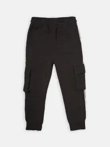 Angel & Rocket Boys Black Solid Cotton Joggers