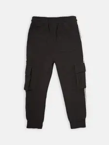 Angel & Rocket Boys Black Solid Cotton Joggers