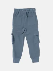 Angel & Rocket Boys Blue Solid Cotton Joggers