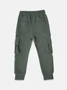 Angel & Rocket Boys Green Solid Cotton Joggers