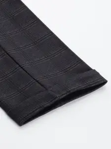 Peter England Men Checked Skinny Fit Mid-Rise Smart Casual Trousers