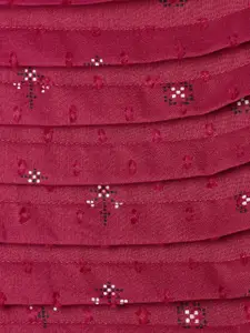 People Women Maroon Printed Off-Shoulder Bardot Top