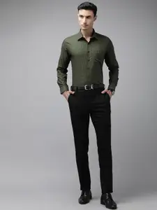 Van Heusen Men Pure Cotton Slim Fit Micro Checked Formal Shirt