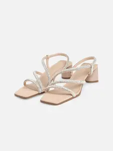 ALDO Tan Embellished Block Sandals