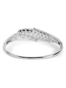 Jazz and Sizzle Women Silver-Plated American Diamond Studded Bangle styleBracelet