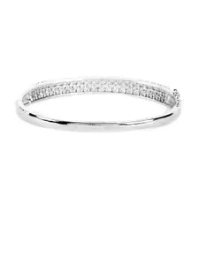 Jazz and Sizzle Women White Silver-Plated American Diamond Bangle-Style Bracelet