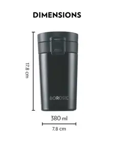 BOROSIL Vacuum Insulated Leakproof Coffeemate Mug 540 ml