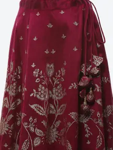 Biba Women Purple Printed Flared Maxi Skirts