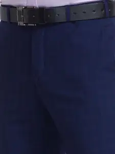 Raymond Men Blue Printed Trousers