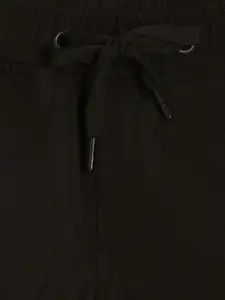 Octave Boys Black Printed Cotton Track Pants