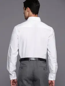Raymond Men White Solid Cotton Slim Fit Formal Shirt