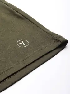 Van Heusen Men Olive Green Solid Sports Shorts