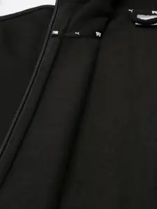 Puma Women Black Solid Essential Full-Zip Hoodie Sweatshirt