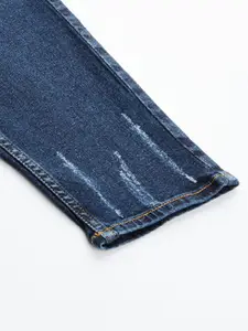 Flying Machine Women Blue Veronica Skinny Fit Mildly Distressed Light Fade Cropped Jeans