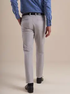 Andamen Men Grey Solid Chino Trousers