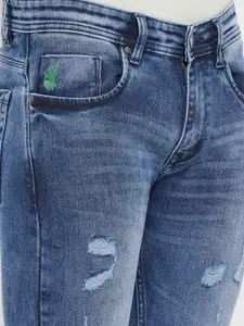 Duke Men Blue Slim Fit Mildly Distressed Light Fade Stretchable Jeans