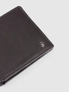 Louis Philippe Men Brown Leather Two Fold Wallet