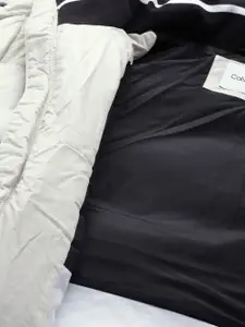 Calvin Klein Jeans Men Beige Brand Logo Printed Padded Jacket