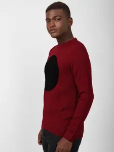 FOREVER 21 Women Maroon & Black Printed Pullover