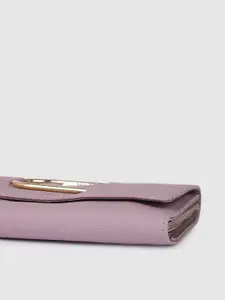 Baggit Women Purple Animal Textured Three Fold Wallet