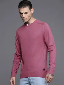 WROGN Men Purple Solid Pullover