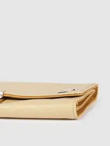 Baggit Women Beige Animal Textured Three Fold Wallet