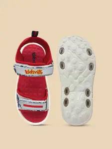 Kids Ville Boys Red & White Comfort Sandals