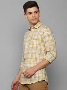 Allen Solly Men Yellow Slim Fit Tartan Checks Checked Casual Shirt