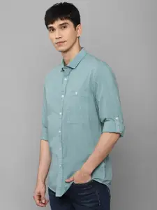 Louis Philippe Jeans Men Green Slim Fit Casual Shirt