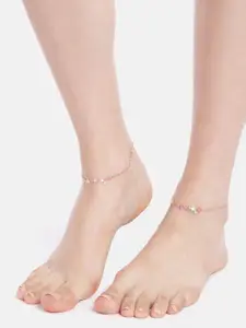 Zavya Set of 2 925 Sterling Silver Anklets